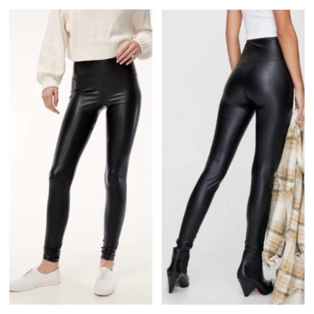 Aritzia Daria Wilfred faux leather leggings pants high rise vegan